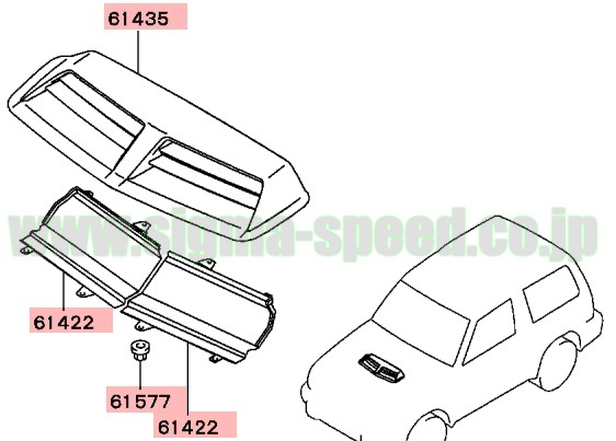 フードガーニッシュ パジェロエボ V55W MITSUBISHI GENUINE PARTS 三菱