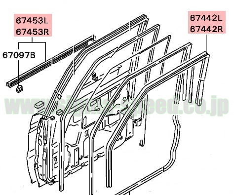 ウェザーストリップ パジェロエボ V55W MITSUBISHI GENUINE PARTS 三菱純正部品