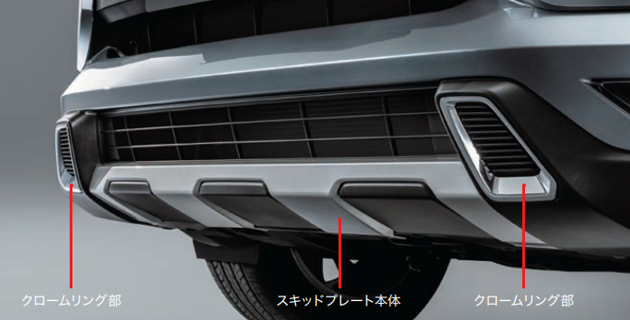 フロントスキッドプレート（クロームリング付）　国内純正OP　純正定価10%　RVR 2019~