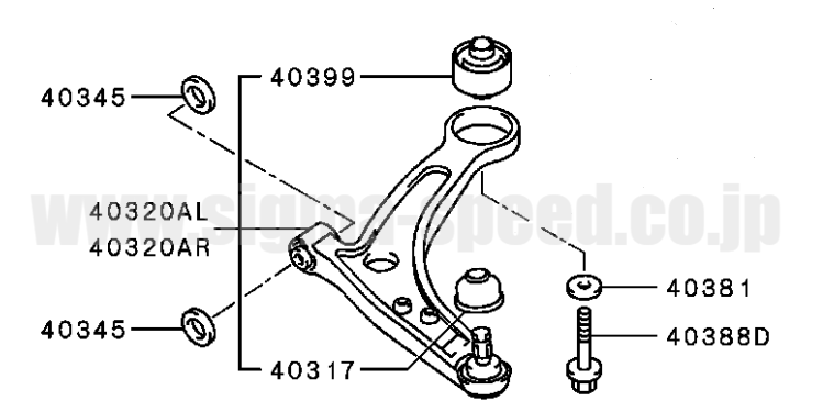 フロント ロワアーム CT9A EVO7 8 9 MITSUBISHI GENUINE PARTS 三菱