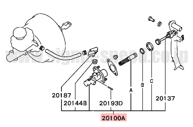 クラッチマスターシリンダー CT9A EVO7.8.9 MITSUBISHI GENUINE PARTS 三菱純正部品 ランエボ エボ  シグマスピードショップ