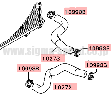 ラジエターホース アッパ・ロワー 4G63 CT9A EVO7.8.9 MITSUBISHI GENUINE PARTS 三菱純正部品 ランエボ