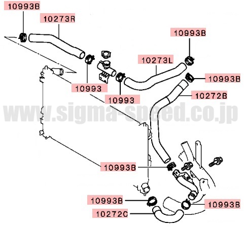ラジエターホース EVOⅩ CZ4A MITSUBISHI GENUINE PARTS 三菱