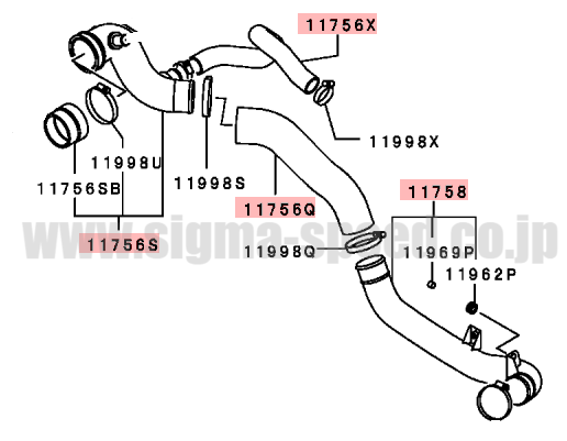 廃盤　CP9A ランサーエボリューション　純正　I/C パイプ/ホース